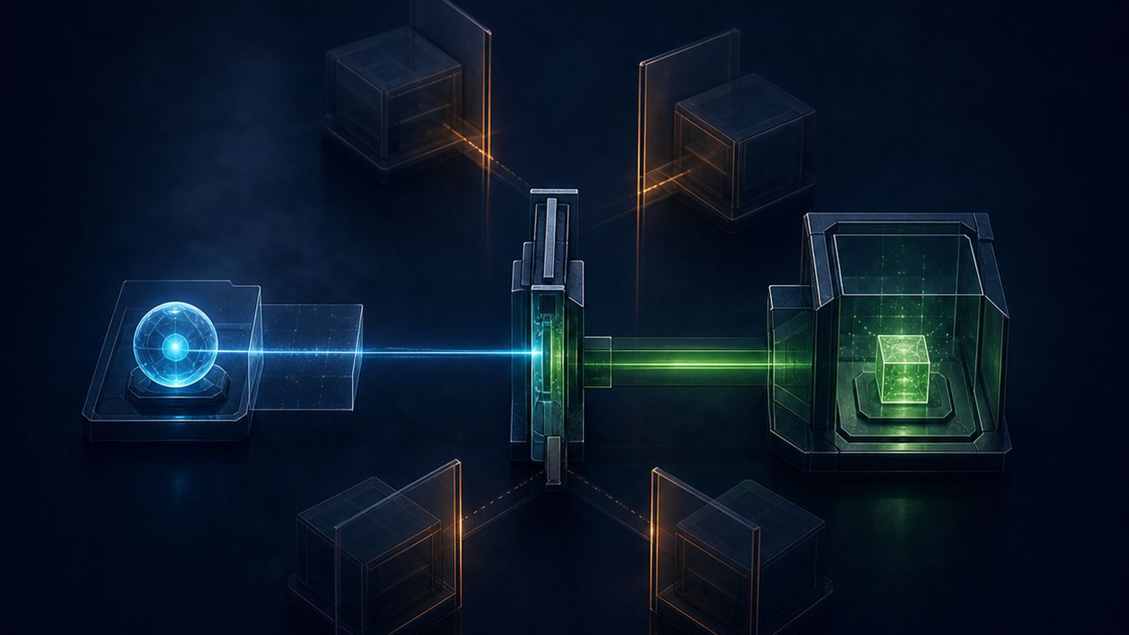 An identity signal passing through a gate to one scoped resource
